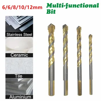

5pcs Multi Purpose Carbide Tipped Drill Bit Set for Masonry Ceramic Tile Wood Metal Concrete Stainless Steel Hole Saw Cutter