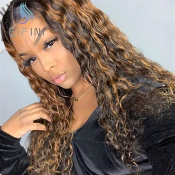 

1b/27 Colored Curly Lace Front Wigs Pre Plucked 13x6 Ombre Remy Peruvian Lace Frontal Human Hair Wigs With Baby Hair For Women