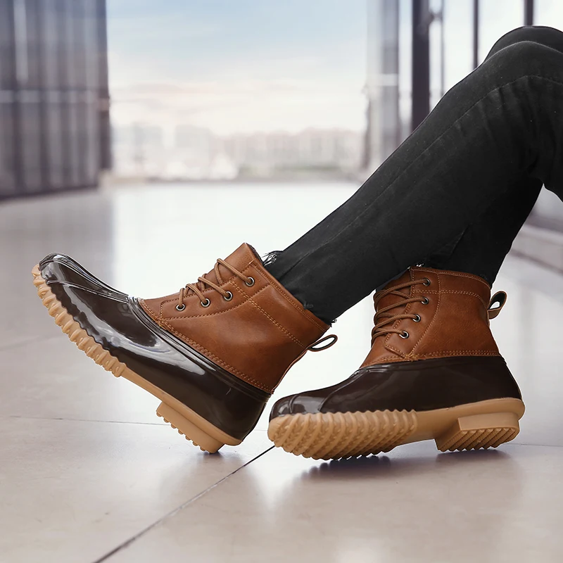 Tanie STS kobiety śnieg buty zimowe Plus aksamitne utrzymać ciepłe kaczka buty połowy gumowe panie deszcz buty wodoodporne antypoślizgowe kobiet buty w stylu casual