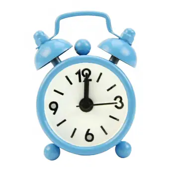 

Classic Home Cute Battery Operated Analog Mini Round Bedside Desk Alarm Clock Traditional shape also suits for desk decor