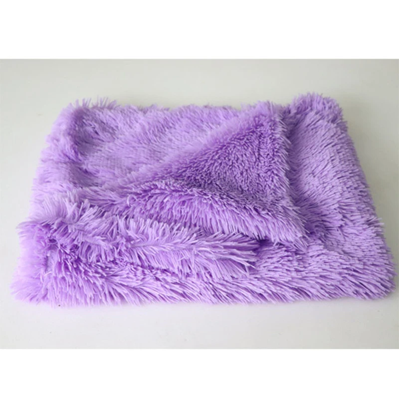 Noblepet длинная игрушечная плюшевая собака постельные матрасы зимнее теплое одеяло для домашних животных спальные места мягкий пушистый коралловый флисовый, для питомца коврик для щенка кошки - Цвет: Фиолетовый