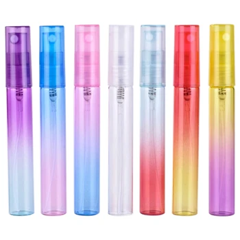 

Gradient Spray Bottle 7Pcs 8Ml Plastic Sprayer Gradient Color Perfume Portable Colorful Glass Perfume Bottle Atomizer Empty Cosm