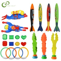 Summer Diving Toys Shark Torpedo Rocket Throwing Toy Funny Swimming Pool Diving Game Children Dive Dolphin Accessories Toy ZXH 1