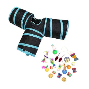 

1 Set Tunnel Toy Creative Fuuny Three Links Interactive Educational Plaything Tube Toy Tunnel Supply for Pet Cat Kitten