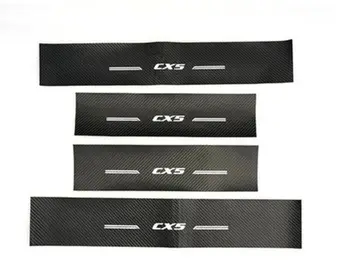 

For Mazda cx-5 2015 -2018 Carbon fiber leather car Rear Bumper Protector Sill Car Styling fast safe ship