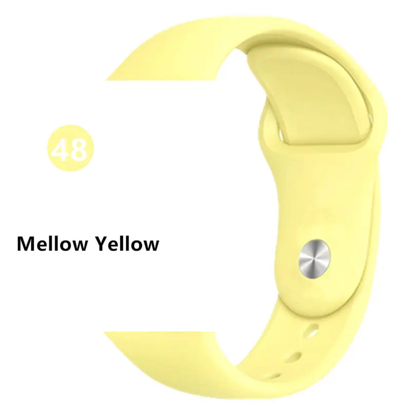 Mellow Yellow Lbiaodai ремешок для apple watch 4 3 apple watch band apple watch ремешок 44mm 40mm iwatch band 42mm 38mm спортивный силиконовый браслет ремешок для часов ремешки для apple watch 4 3 2 1 - Цвет ремешка: Mellow Yellow