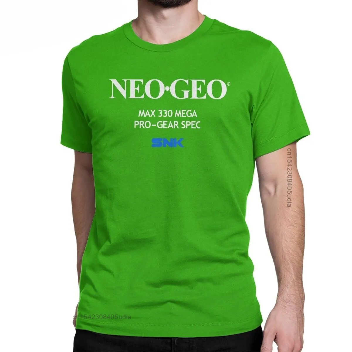 Humorous Neo Geo Startup Screen Graphic Men's T-Shirt - Round Collar Cotton Short Sleeve Tee