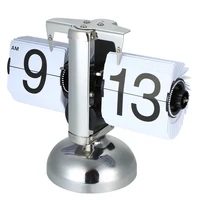 ZK30 Flip Digital Clock Small Scale Table Clock Retro Flip Clock Stainless Steel Flip Internal Gear Operated Clock Home Decor 2