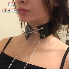 Модные Костюмы пикантные Ремни в стиле готик-панк из искусственной кожи портупея с чокером Harajuku Цепочки и ожерелья ремень для Для женщин Обёрточная бумага тела жгут