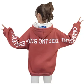

2019 NEW Hoodie Thick Women Winter Warm Velvet Letter Printed Hoodies Sweatshirts Loose Hooded Pullover Tops Femme Streetwear