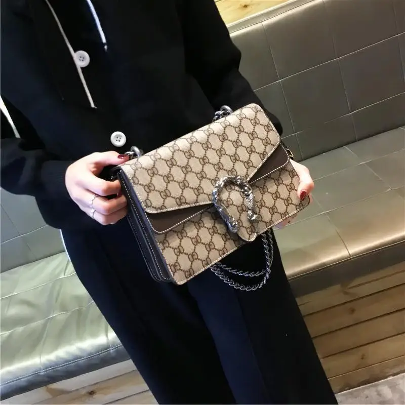 

Bag Woman 2019 Diagonal Package Leisure Time Chain Small Square Package Texture Bacchus Packet Single Shoulder Package