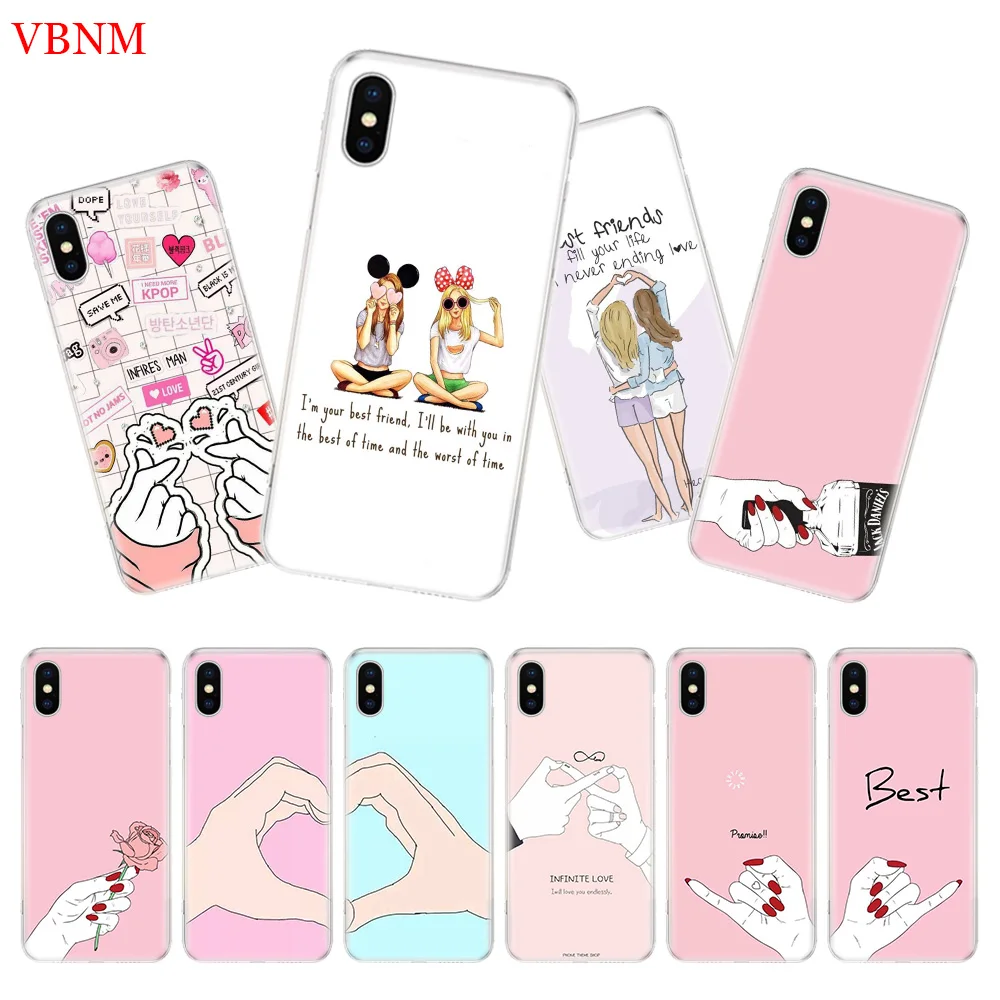 

Best sisters and best friend Back Cover Phone Case For iPhone 7 8 6 6S Plus X 10 Ten XS MAX XR 5 5S SE Art Fashion Shell Coque