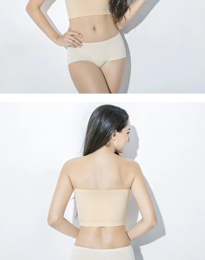 2019 новые женские без бретелек бесшовные нейлоновые мягкие Boob лиф-бандо Топы Нижнее белье 3 цвета