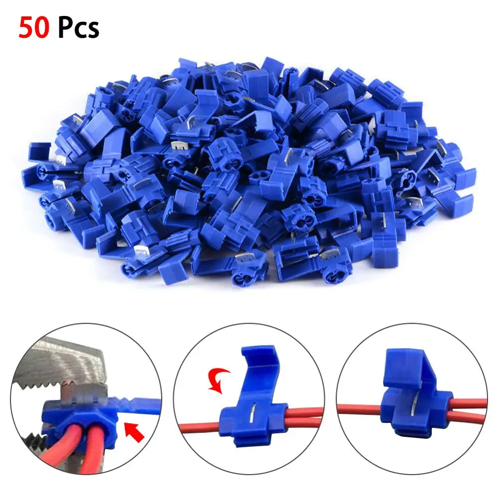 

50pcs Blue Scotch Lock Wire Connectors High Performance Quick Splice Crimp Terminals for Crimp Electrical Part