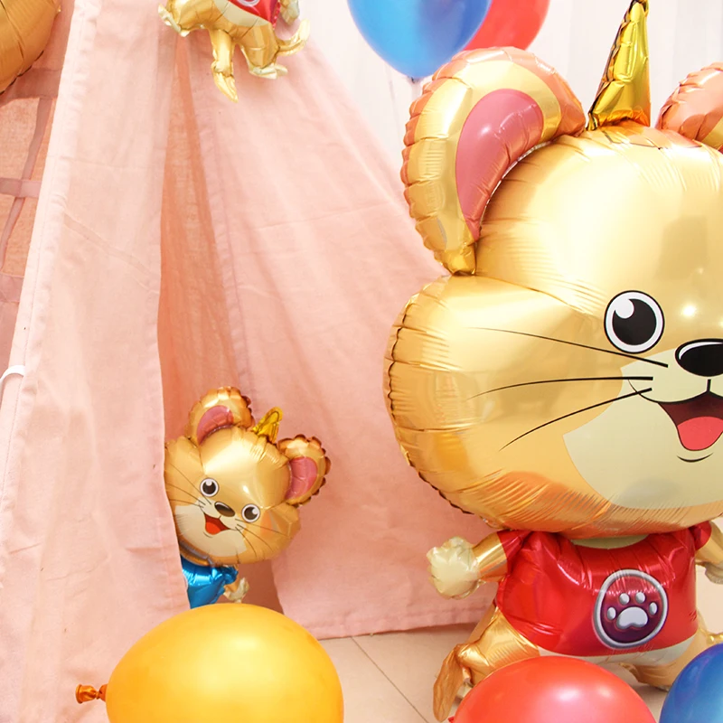 Воздушные шары из алюминиевой фольги Bailey mouse с днем рождения, вечерние украшения, воздушные шары из