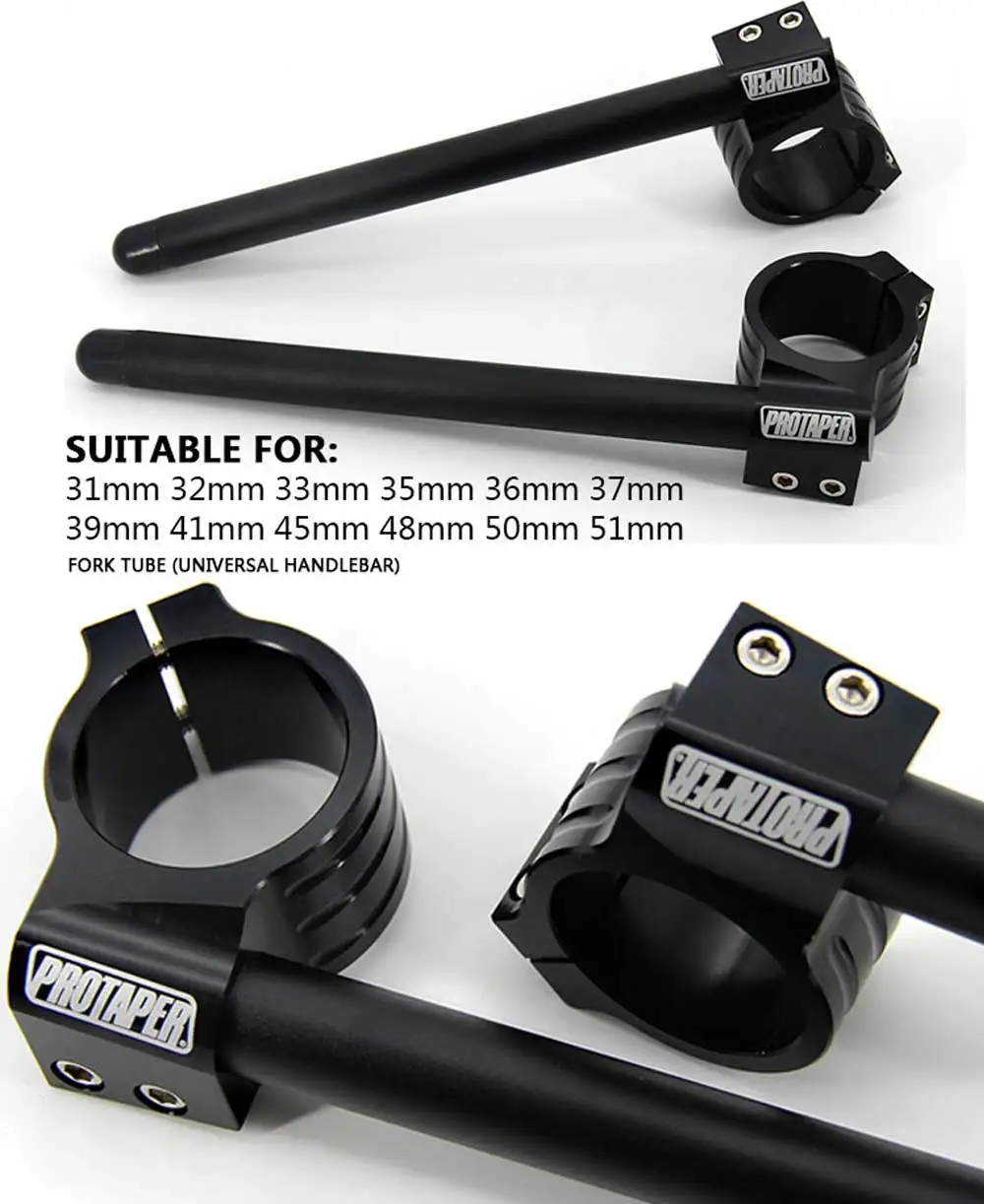 PRO Universal CNC 31mm 51mm 32mm 33mm 35mm 36mm 37mm 39mm 41mm 50mm Motorcycle Clip on Ons Fork Riser Regular Handlebar PRO Universal CNC 31mm 51mm 32mm 33mm 35mm 36mm 37mm 39mm 41mm 50mm Motorcycle Clip on Ons Fork Riser Regular Handlebar