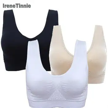 

IRENE TINNIE S-L Breathable Sports Bras Women Hollow Out Padded Sport Bra Top Plus Size Gym Running Fitness Push Up Sports