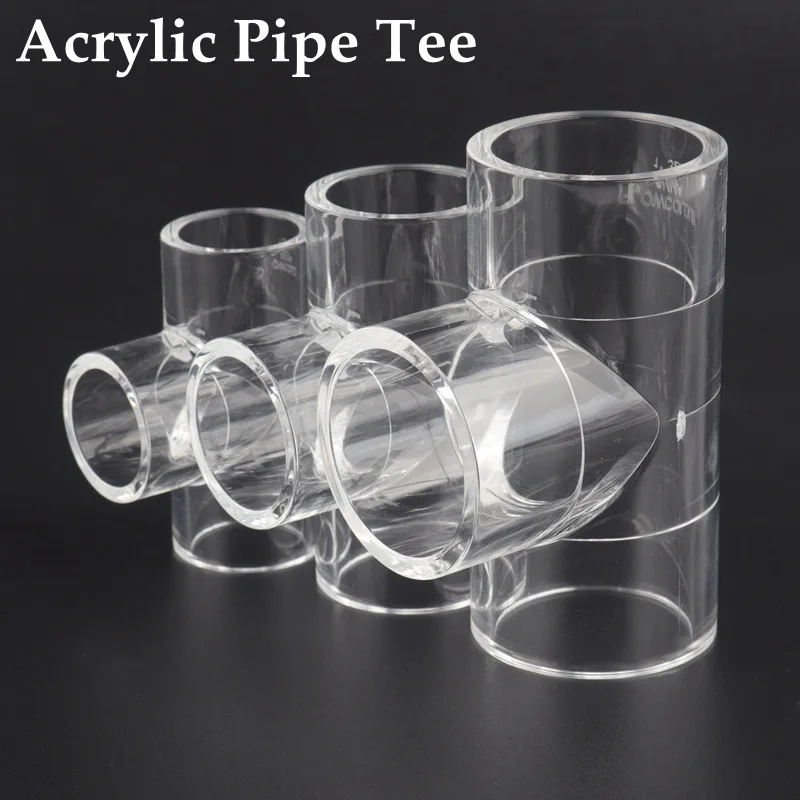 I.d 2032mm Transparent Acrylic Pipe Tee Connectors Aquarium Pipe