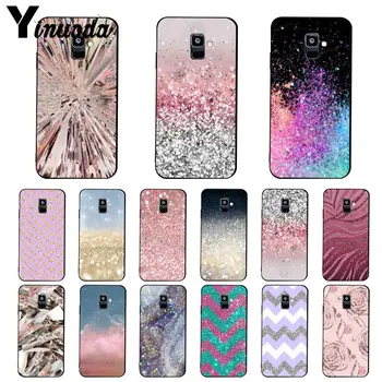

Yinuoda Gold Pink Glitter Print Phone Case For Samsung Galaxy A7 A50 A70 A40 A20 A30 A8 A6 A8 Plus A9 2018