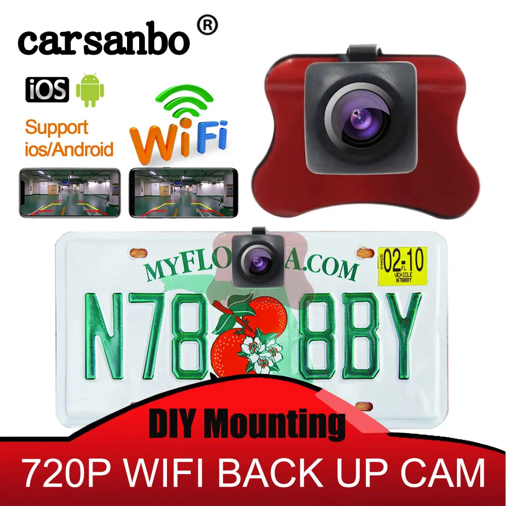 

Carsanbo Car Reverse Camera Waterproof Night Vision Wireless Wifi Car Rear View Camera For Android For Iphone For IOS