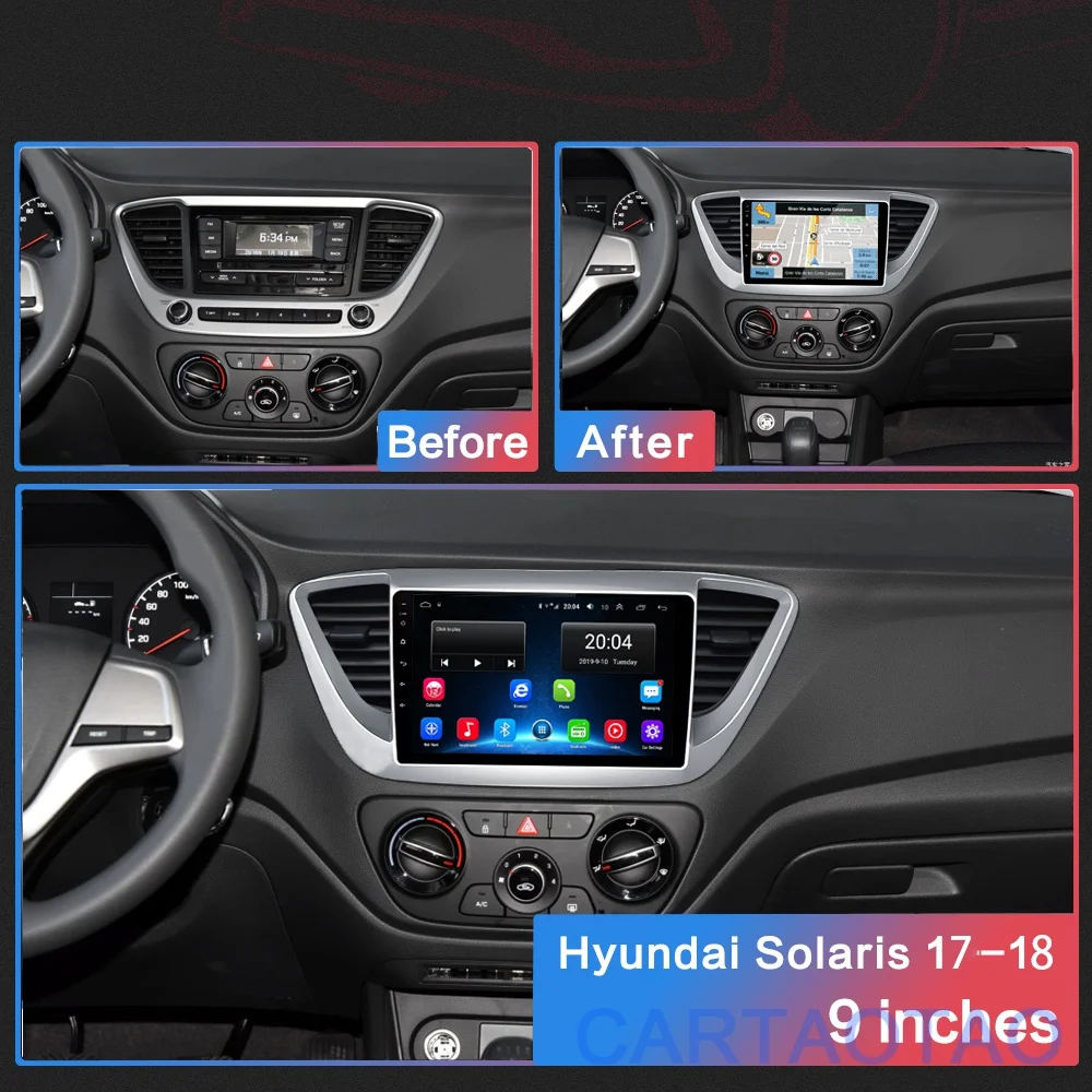 2G+ 32G " 2din Android 8,1 автомобильный Радио плеер для hyundai Solaris Verna автомобильный Радио gps навигация wifi плеер без DVD