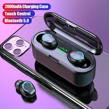 

TWS Bluetooth 5.0 Earphone Touch Control Wireless Bluetooth Headphone Stereo Sports Waterproof Headset Earbuds With Microphone