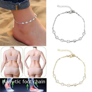 Fashion Crystal Bracelet Gold and Silver Weight Loss Magnetic Therapy Ankle Weight Loss Products Slimming Health Jewelry 1