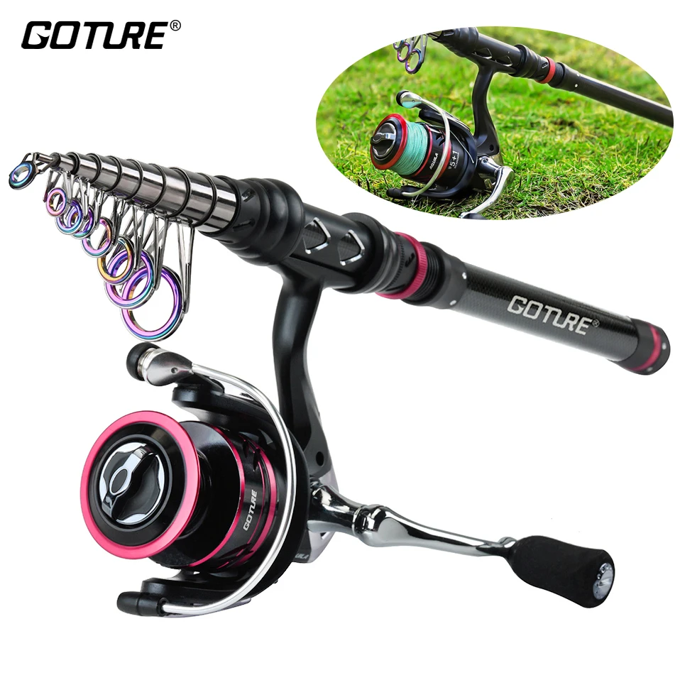 Goture AQUILA Metal Fishing Reel Rod Combo 1.8-3.6M Telescopic Carbon Rod with 2000-4000 Spinning Fishing Reel Vara De Pesca Goture AQUILA Metal Fishing Reel Rod Combo 1.8-3.6M Telescopic Carbon Rod with 2000-4000 Spinning Fishing Reel Vara De Pesca