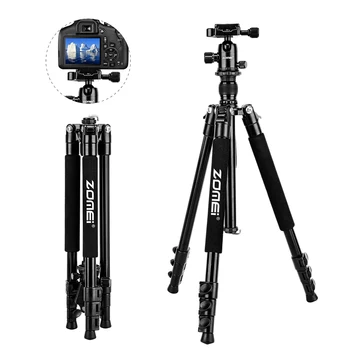 

ZOMEI Q555 SLR Tripod Lightweight Aluminum Alloy Portable Travel Camera Tripod DSLR Camera Carrying Case