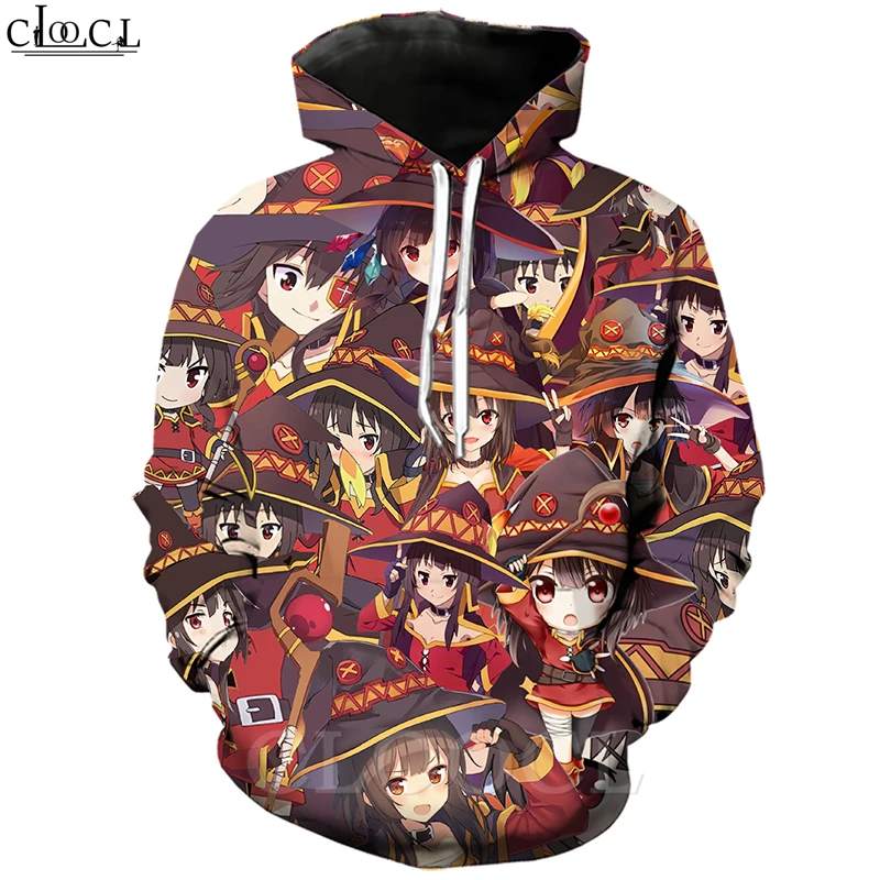 Классическая аниме девушка Megumin Konosuba Косплей толстовки с 3D принтом для мужчин и
