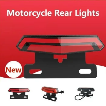 

Universal Motorcycle Tail Brake Light Scooter Light Rear Brake Stop Waterproof Double Flash Warning Dynamic Turn Signal Light
