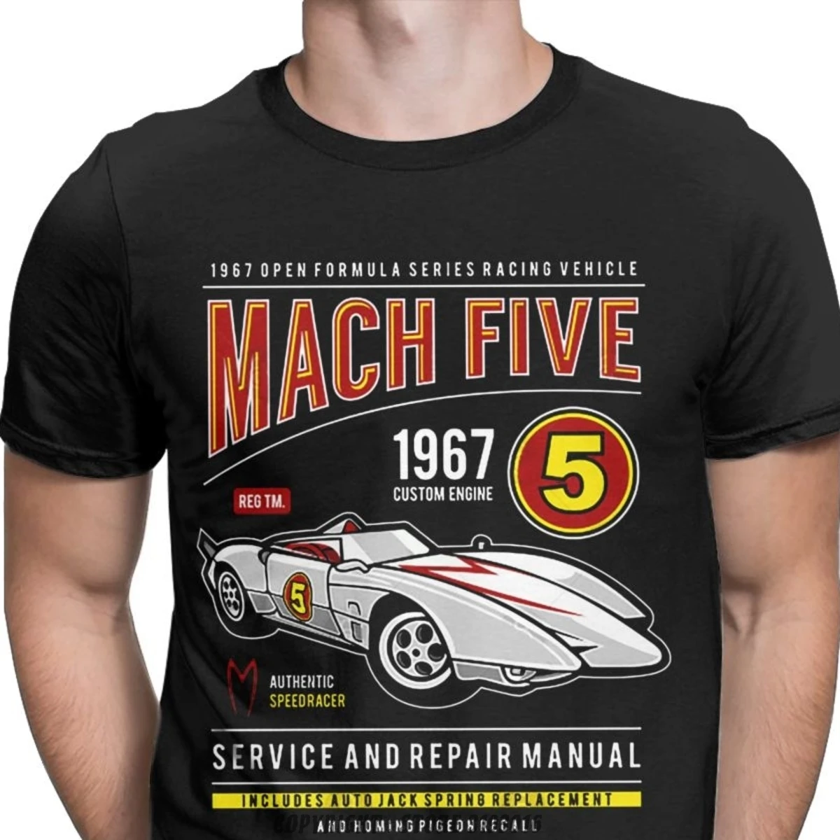 Spaß Mach Fünf Service Und Reparatur Manuel T-shirt Männer O Neck T-shirt Speed Racer Anime T-shirt Weihnachten Tag