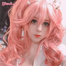 L-email парик Fate/EXTRA Tamamo no Mae Косплей парики FGO розовые хвосты волнистый парик для косплея Хэллоуин термостойкие синтетические волосы