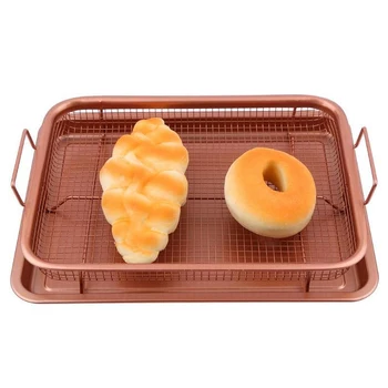 

Bakeware Non-stick Oven Grid Baking Pan Chip Basket Frying Basket Drain Rack Copper Crispy Tray Copper Crispy Stainless Steel