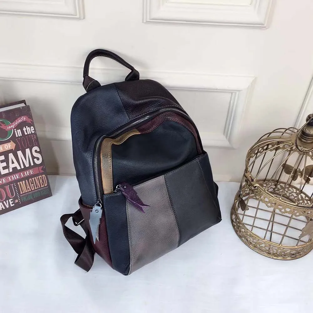 Lukegear женский рюкзак на молнии, Сумки из натуральной кожи, подарок для друга, рюкзак для путешествий, женские сумки, школьные аксессуары