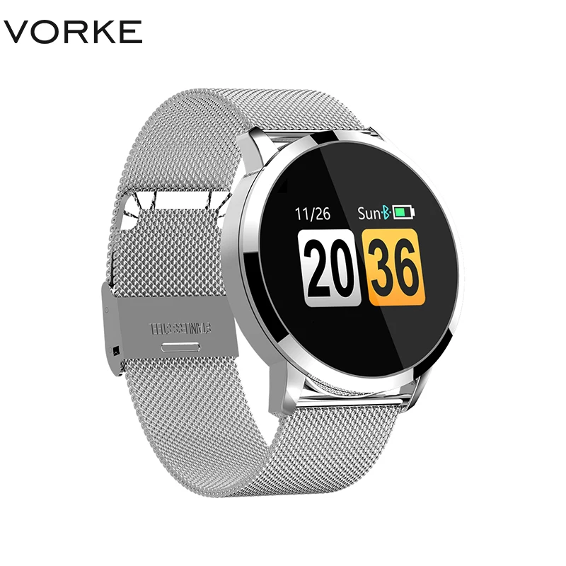 Baratos Reloj inteligente Vorke Q8 para mujer, reloj inteligente de moda, rastreador de ritmo cardíaco, Monitor de presión arterial, deporte, reloj inteligente