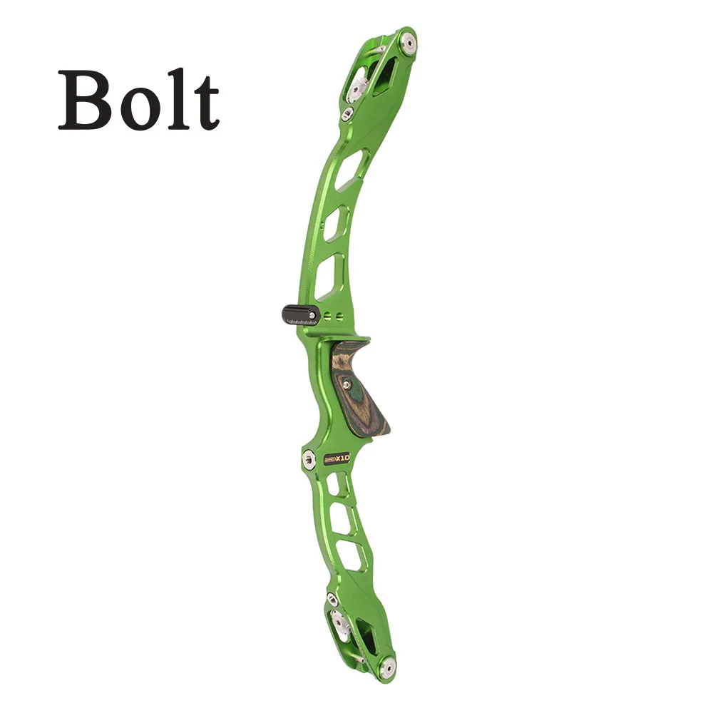 Sanlida стрельба из лука чудо X10 высокого класса изогнутый лук стояк 2" CNC мишень ILF стояк деревянная ручка правая рука стрельба Спорт - Цвет: Green Bolt system