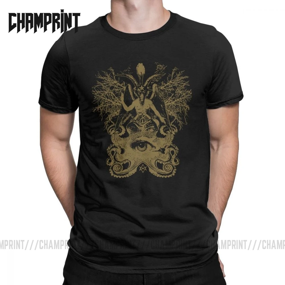 

Men's Baphomet T Shirt Satan Devil Lucifer Worship Cotton Clothes Fun Short Sleeve O Neck Tees Printed T-Shirt Plus Size Tops