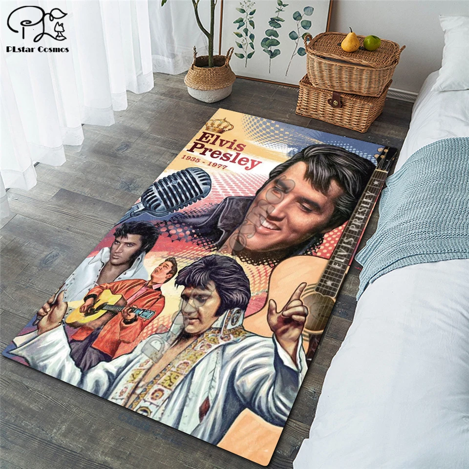 

Elvis Presley ворсистый, пушистый Противоскользящий напольный коврик, 3D коврик, нескользящий коврик, обеденная комната, гостиная, мягкий коврик для спальни, коврик ST4