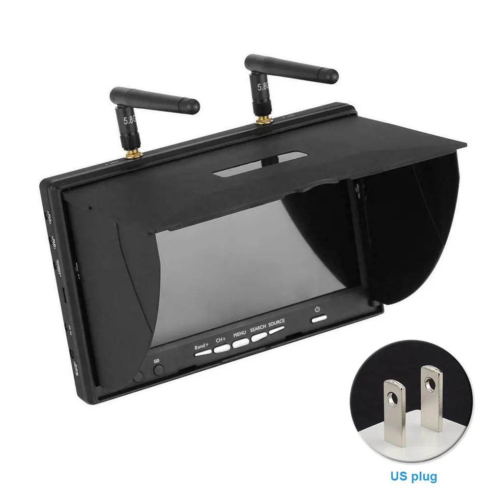 5,8G 40 каналов 800X480 DVR практичный Беспроводной рукоять приемник 7 дюймов ЖК-дисплей Экран для монитора с видом от первого лица RC части для квадрокоптера