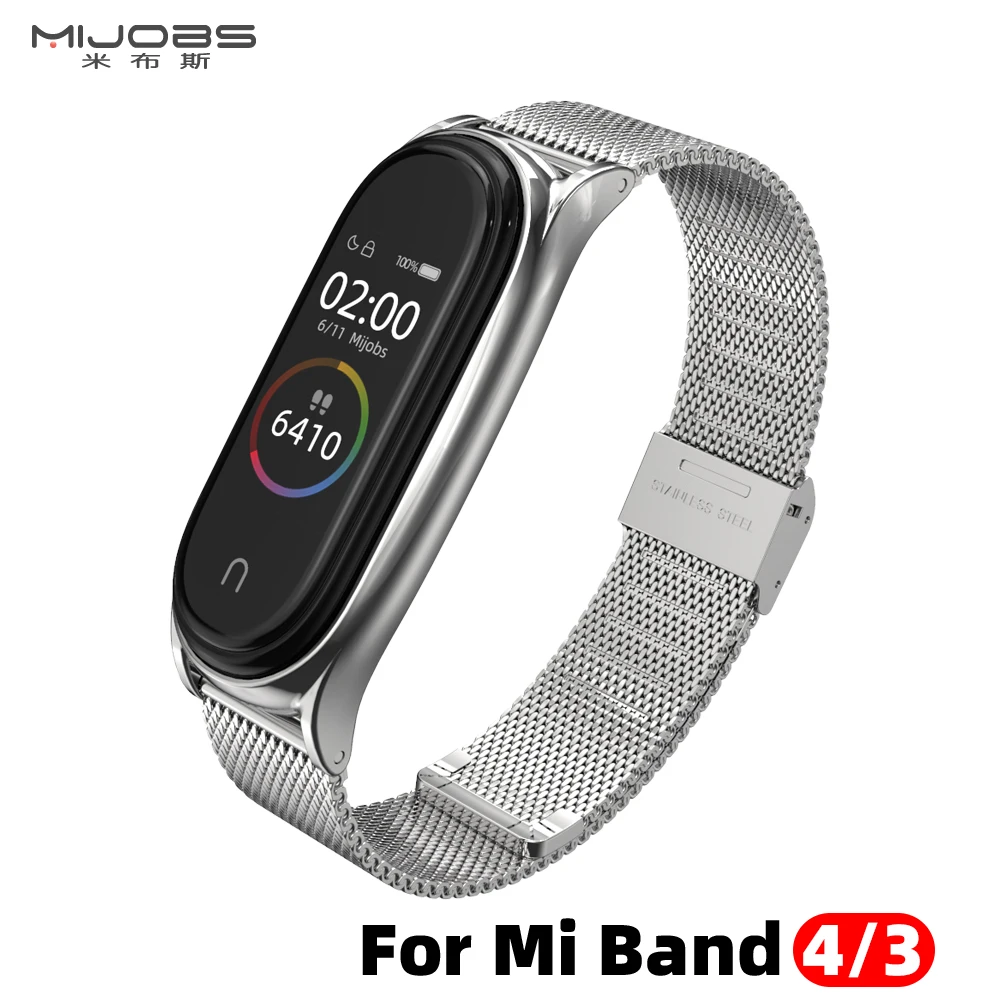 For Xiaomi Mi Band 4 Strap Metal Milanese Stainless Steel MiBand 4 Strap Compatible Bracelet Wrist Pulseira Mi band 4 3 Correa