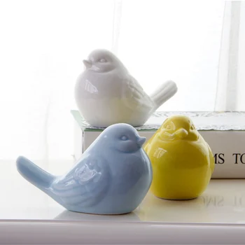 

Ceramic Bird Shaped Ornament Porcelain Sculptures Statues Figurine -Yellow