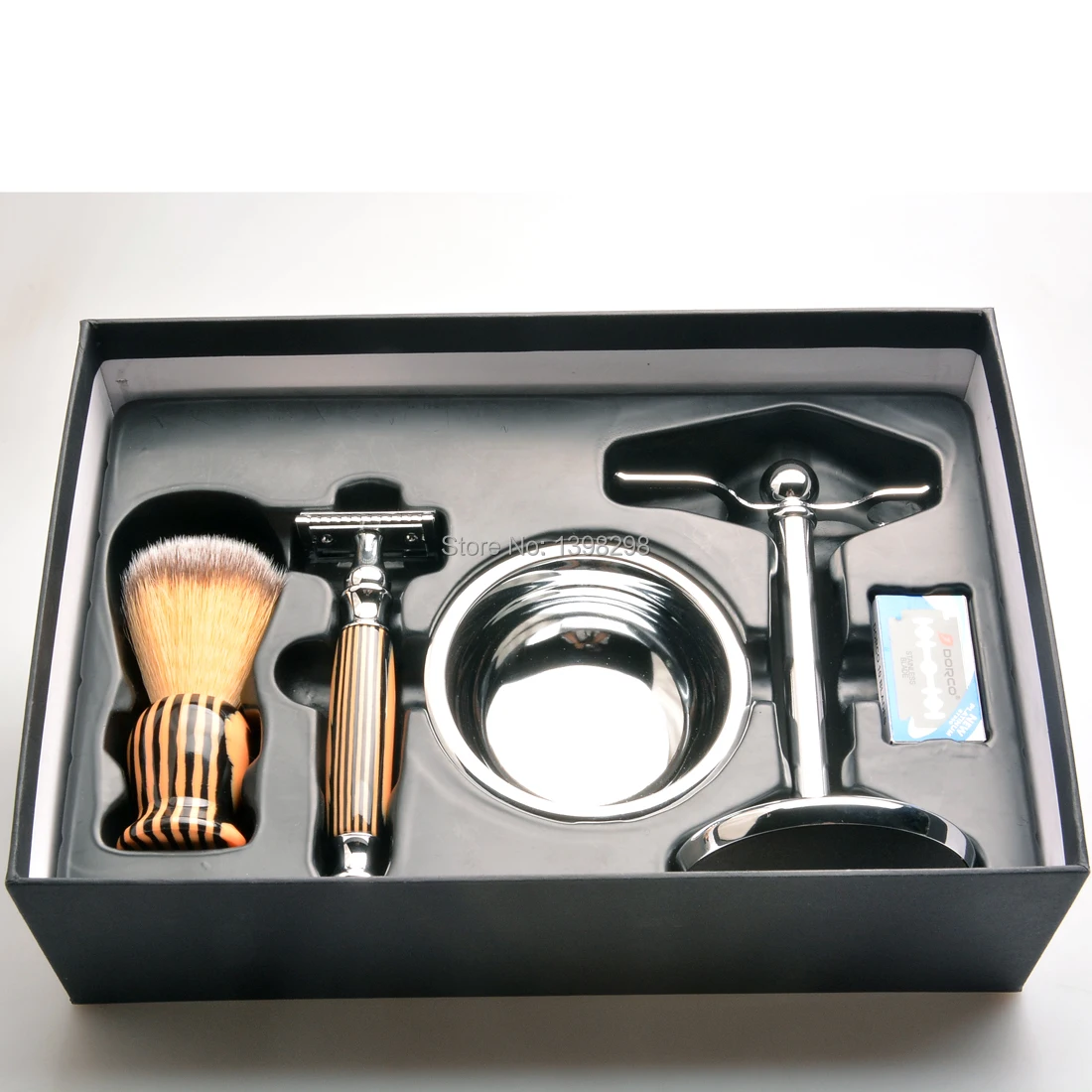 

CSB Soft Tip Synthetic Hair Shaving Brush Set, Mens Grooming Shaving Kit, Beard Shave Gift set Shaving Tools