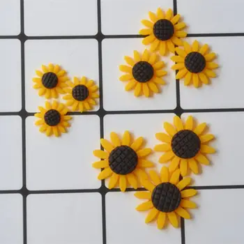 

20Pcs 16mm/21mm/27mm Resin Sunflower Flatback Cabochon DIY Craft Jewelry Accessories Phone Decoration