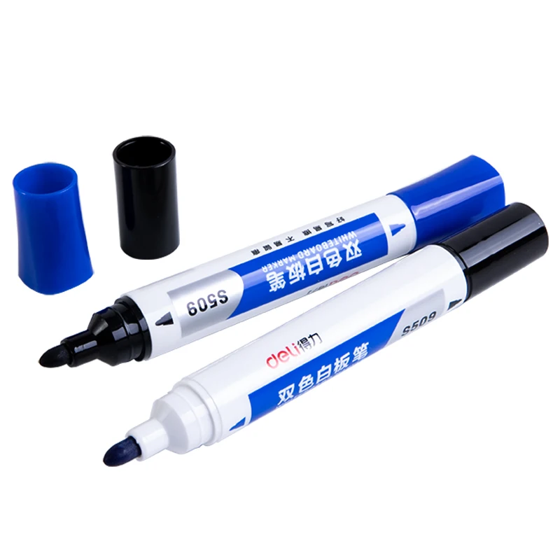 10 шт./партия, два цвета, стираемый маркер для белой доски, ручка, синий, красный, черный цвет, ручки для белой доски, офисные школьные принадлежности FB702