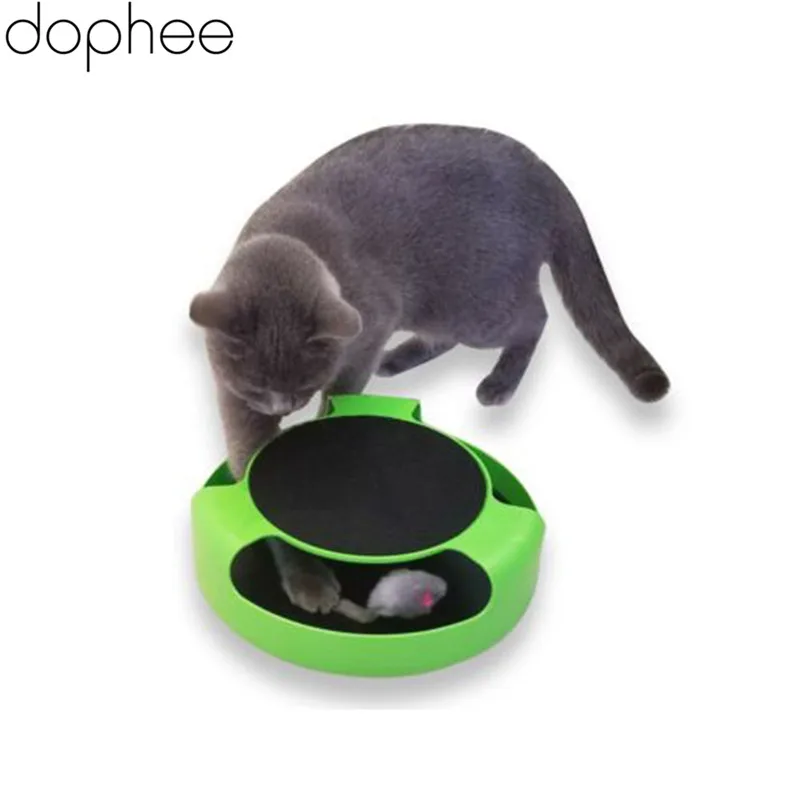 Dophee игрушка для домашней кошки интерактивная игрушка с вращающейся бегущей мышкой Когтеточка ловить мышку кота забавная интерактивная игрушка для укуса