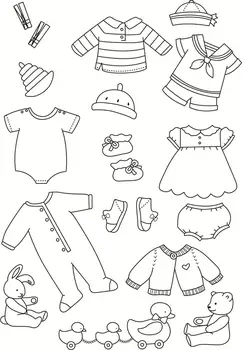 

11x16 Baby clothes Transparent Clear Stamps for Scrapbooking for DIY Card Making Cutting Crafts Stencil