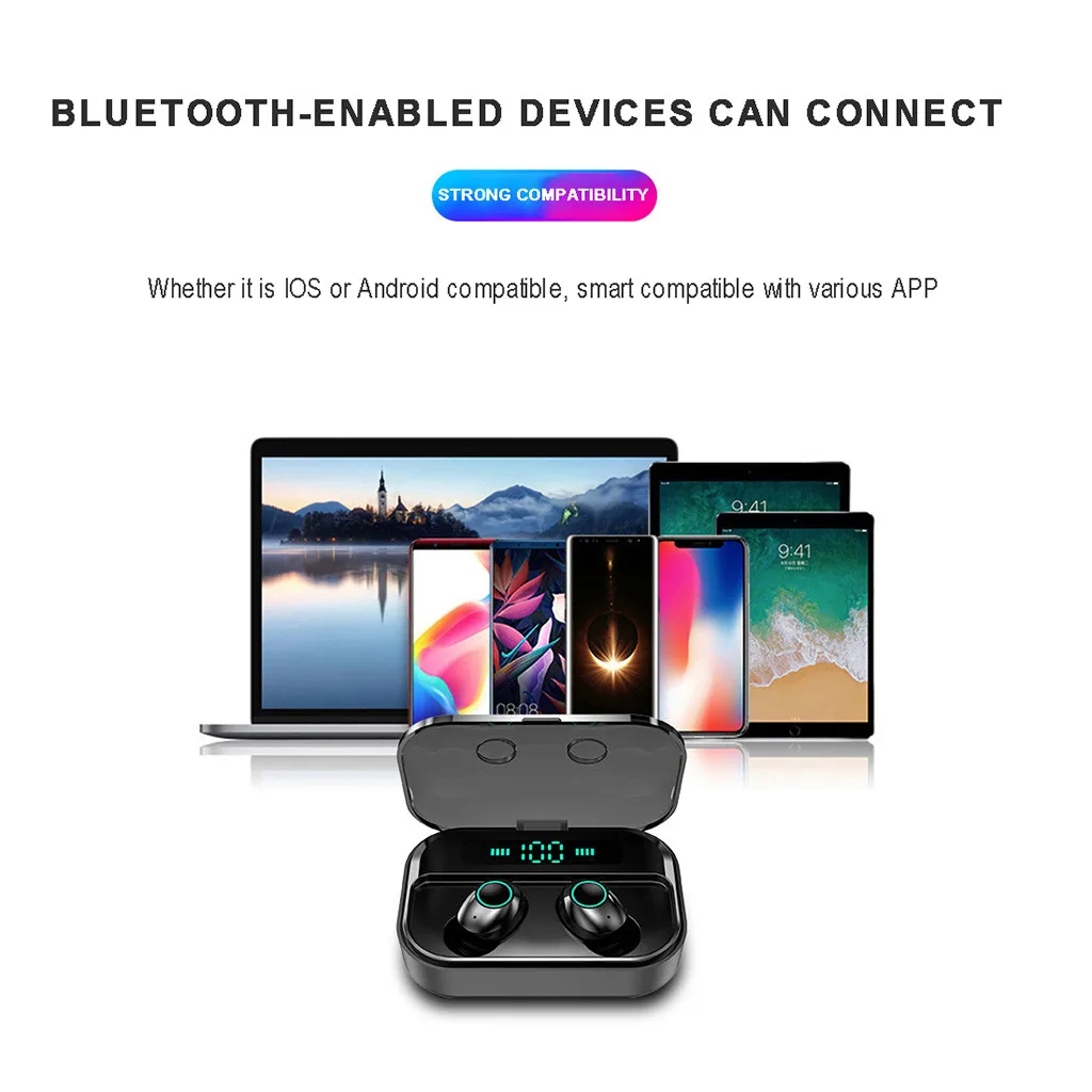 Bluetooth 5.0 Headset TWS Wireless Earphones Mini Earbuds Stereo Headphones наушники блютуз наушники Wireless Earphones#E30