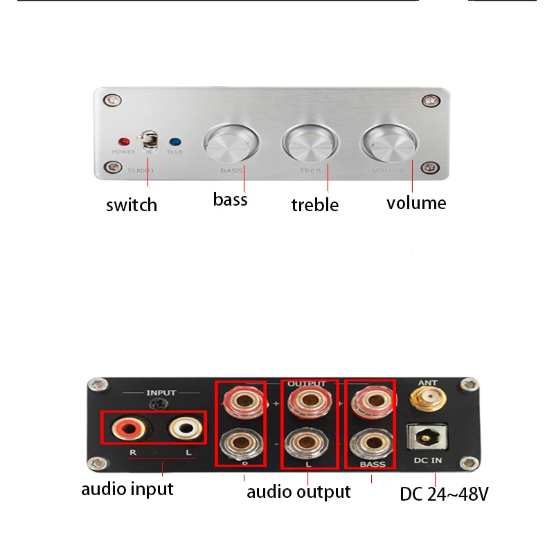 KYYSLB DC24~ 48V 75 Вт* 2+ 150 Вт TPA3255 5,0 Bluetooth усилитель QCC3008 чип 2,1 APTX Цифровой усилитель с Динамик защиты