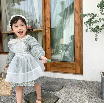 

2020 new style girls printed dress fashion cotton spring girls dresses 1-6 years HJ330